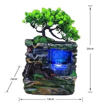 실내 탁상 분수 가습기 홈 오피스 장식 Rockery 물 폭포 식물 데스크탑 분무, 110V US Plug, [02] 126 Without Spray
