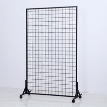 네트망 메쉬망 이동 바퀴 회사 게시판 사각 인테리어 철망, 블랙 하이 120 폭 80 신고 30개 후크+라운드 세