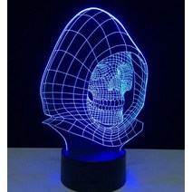 3D 홀로그램 팬 프로젝터 디스플레이 3d led 컬러 밤 빛 변경 램프 할로윈 해골, 해골 6, 7가지 색상 변경