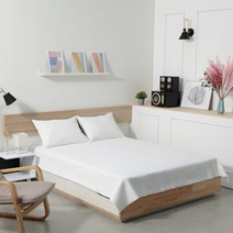 데코그램 천연 목화솜 순면 침대패드 이불패드, 화이트