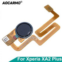 Aocarmo 소니 Xperia XA2 플러스 XA2P H3413 H4413 H4493 지문 센서 버튼 터치 ID 전원 켜기/끄기 스위치 리본 플렉스 케이블, Black