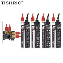 tishric gold pcie pci-e 라이저 카드 1 4 usb 3.0 승수 허브 x16 pci express 1x 16x 어댑터 for bitcoin eth mining, 허브 4개 009splus