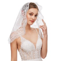 미사포 천주교미사보 천주교 성물 X7YC 채플 베일 Mantilla 질량 꽃 레이스 디자인 확인 및 세례를 위한 교, 01 off white
