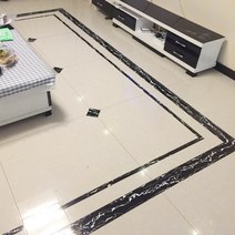 접착식 데코 타일 인조 대리석 셀프 현관 거실 주방 인테리어 방수 테두리 벽 스티커 나무 코너 라인 벽 가장자리 스트립 스티커 바닥 벽지 테두리, 표시된 그림과 같이