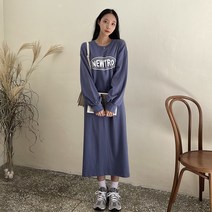 ShareU 여성용 뉴트로 나염 오버핏 원피스