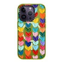 CASETiFY Impact 아이폰 14 프로 케이스 [4X 군용 등급 낙하 테스트 / 2.5m(8피트) 보호] - 와일드 스킬 플라워 키위, iPhone 14 Pro (Magsafe)