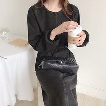 인디우드 (오늘출발) 여성스런 스티치 벨티드 롱 원피스