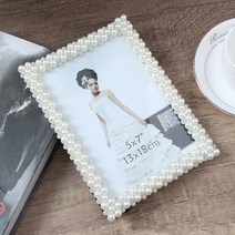포토테이블 세우는액자 진주프레임 유리액자 5x7-114