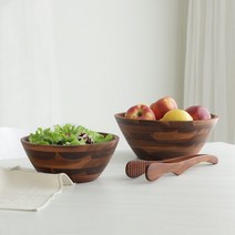 그레인 우드 샐러드볼 (2size), (XL), 1개