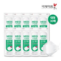 국제약품 일회용 KF80 대형 황사 국산 마스크 3매입*10개, 단품