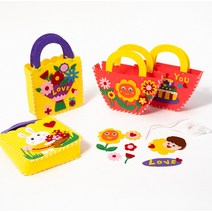 율아트 어린이 가방 만들기 8종 펠트 공예 퀼트 패키지 만들기 미술 놀이 재료 DIY, 새가족