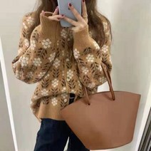 신스엔스 여성 플라워 니트 가디건 데일리