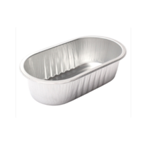 타원형 알루미늄 티라미수 용기 KJ-00600 500개 + 뚜껑 500개 세트 포장 배달, 1개, 1개