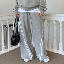 두줄 라인 와이드 트레이닝 밴딩팬츠