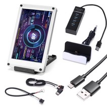 컴퓨터 게이밍 와이드 모니터 3.5 인치 듀얼 US 컴퓨터 모니터 P PU RM HDD DIY 아크릴 IPS 어시스턴트 화, 04 Set D