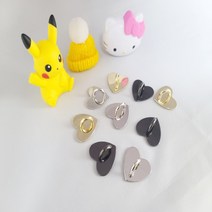 핸드폰 케이스 부착고리 하트 미키 곰돌이 고리판 DIY 휴대폰케이스부자재 폰꾸미기 연결고리, 실버