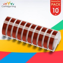 10PK Dymo 3D 엠보싱 테이프 Dymo 9mm 라벨 테이프 Motex 프린터와 호환 가능 Dymo 12965 E101 1540 1610 1, 24 10PK Maroon Red