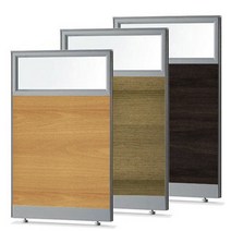 가구뱅크 우드 반유리파티션 높이1200형 45T PVC 칸막이 가벽 가림막 사무용파티션 사무실 이동식파티션, W1200, 월넛