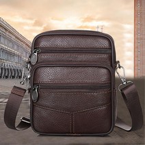 남자 여행 외출소지품 작은 소가죽 크로스백 대학생 50대남자 교회