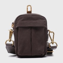 BENOVERO [23SS] 왁스캔버스 벨트백 brown, 000