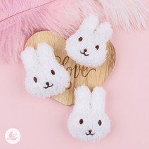 뽀글 토끼 봉제 인형 와펜 패치 악세사리부자재 캐릭터 파츠 동물 인형 브로치 키링 만들기 W014