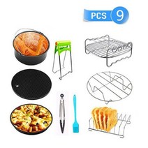 튀김기 미니 핫도그 서진이네 가정용 돈까스 9pcs 에어 프라이어 액세서리 스테인레스 스틸 김밥 랙 에어, 01 7inch