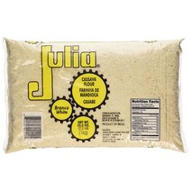 Julia - Cassava Flour White - 35.2oz (PACK OF 02) | Farinha de Mandioca Branca Crua - 1Kg, 1