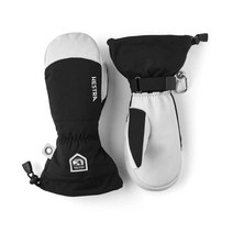 헤스트라 육군 가죽 헬리 스키 벙어리 장갑, Black, Size 6