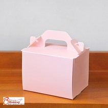 이홈베이킹 앞열림조각케이크상자 핑크 소 25개, 단품
