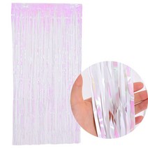 제이벌룬 브라이덜샤워 소품, 파티 은박커튼 펄화이트 [폭1m/높이2m]