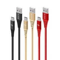 1+1+1+1 블링어스 쉴드메탈 마이크로 C타입 고속 충전 케이블 30cm, 골드