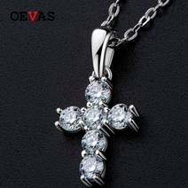 여성 모이사나이트 랩다이아 레이어드 사각 데일리 엑설런트컷팅 목걸이 oevas 100 925 스털링 실버 리얼 0.1 캐럿 3mm 크로스 펜던트 스파클링 파티 파인 쥬얼리 선물