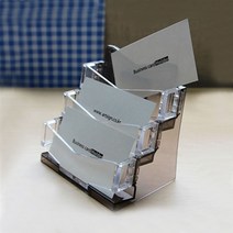 3단 명함거치대 실용적인 명함꽂이 아크릴 명함스탠드, 색상, 검정