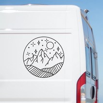 어드벤처 마운틴 포레스트 씬 대형 캐러밴 스티커 모터홈 RV 트럭 데칼 Horsebox 자동차 캠퍼 밴 데칼, Black+50CM