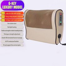 스마트 무선 목 안마기 마사지기 마사지 기계 전기 베개 다기능 장치 건강 휴식, [02] EU Plug, [03] Six Buttons golden