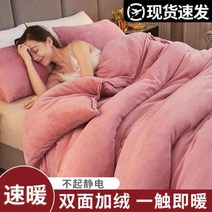 봄이불 이불 우유 벨벳 겨울 양면 봄 가을 플란넬 두껍고 따뜻한 콩 섬유 코어