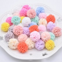 추위에서 지켜주는 50 개/몫 20 미리메터 다채로운 탄성 메쉬 꽃 볼 스카프 신발 모자 모피 DIY 헤어 클립, 13 Mixed