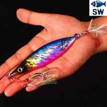SW피싱 빅게임 풀옵션 메탈지그 야광 대방어 부시리 농어 대삼치 대구 지깅 낚시 롱샷 루어 롱지그, 블루 80g