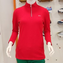 루이까스텔 23년 FW 여성 가을 소매와펜 지퍼배색 솔리드 반집업 긴팔 티셔츠