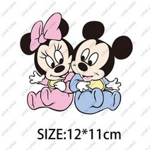 디즈니 미키마우스 미니마우스 아이언 전사 스티커 티셔츠 후드용 패치, LG1 (13)