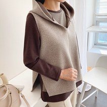 마담그레이스 / V210532 스피니 단추 후드 울조끼