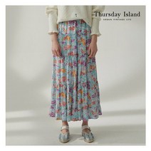 써스데이아일랜드 [Thursday Island] 여성 프릴단 언발 티어드 스커트(T212MSK131W)