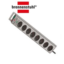 브레넨스툴 슈퍼솔리드 멀티탭 낙뢰 써지(서지)보호8구 2.5M 블랙/실버, 실버, 1개