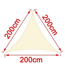 테라스어닝 어닝천막 스카이어닝 베이지 300D 방수 폴리에스터 그늘 항해 삼각형 직사각형 야외 정원, CHINA, 01 BEIGE 200x200x200cm