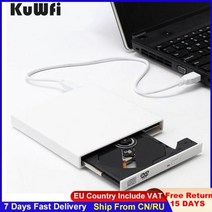 cd드라이브 외장 광학 드라이브 DVD ROM CD RW USB 2 0 플레이어 콤보 리더 MacBook Windows10 7 8 용 MAC OS Portatil 쓰기, Black