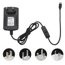 AC 100-240V DC 5 V 3A 전원 공급 장치 스위치 버튼 어댑터 충전기 마이크로 USB 포트 라즈베리 파이 3 모델 B 플러스용 볼트, [01] US