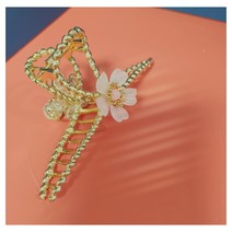 방울이공방 : 크리스탈 플라워 진주 방울이 올림머리 집게핀