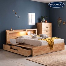 잉글랜더 New 파파야 원목 4단 수납 침대 LK(매트제외), 내츄럴원목