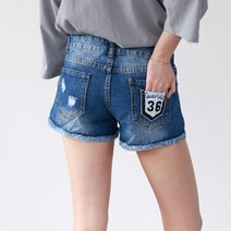 탑스웨이크 여성 구제 36나염 청반바지 데님팬츠