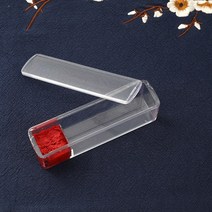 도장 지갑 묵 수납 아크릴 스탬프 칸막이 인주 집 사무용품 인감 케이스 휴대용, 투명2*2*7cm